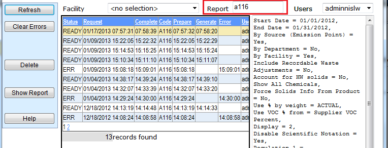 Report Filtering a116