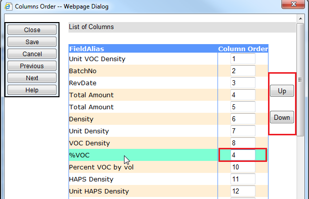 Column Reordering 